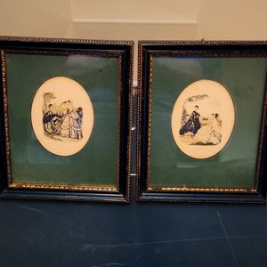 Vintage wall prints framed.